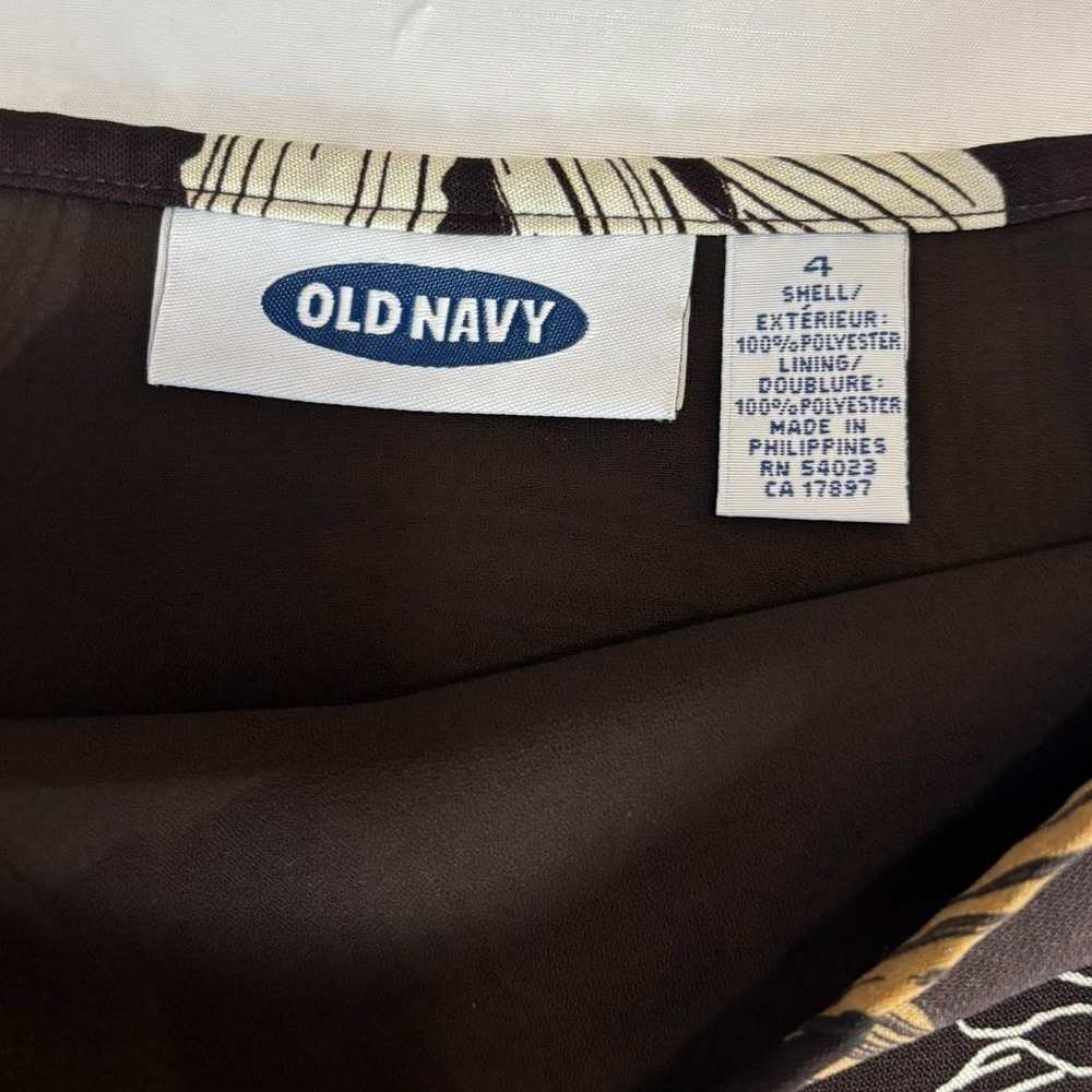 Old Navy Floral A-Line Skirt Womens 4‎ Brown Vintage 2002 Knee Length Lined - Picture 5 of 6